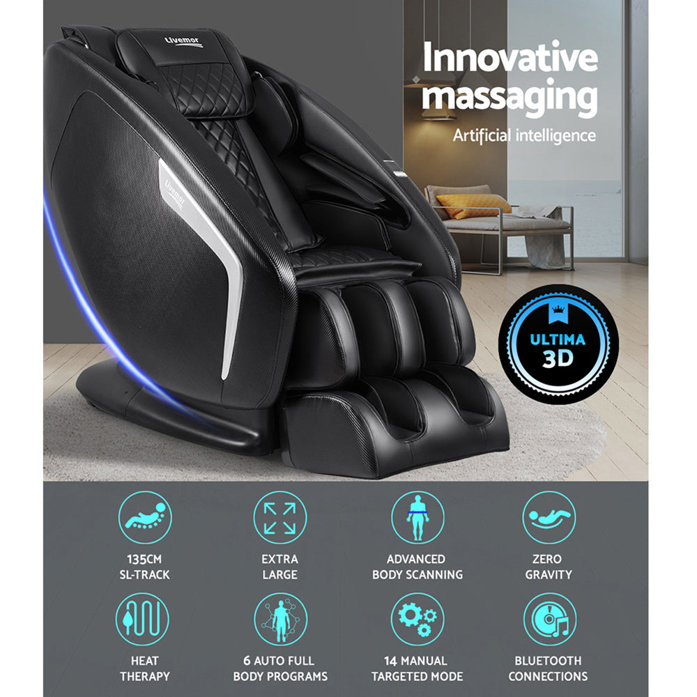 Livemor 3D Massage Chair Electric Recliner Massager Delmue