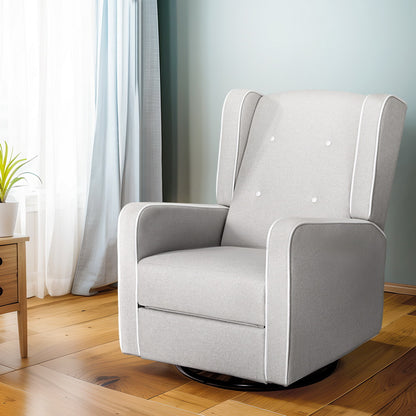 Artiss Recliner Armchair 360� Swivel Grey Fabric