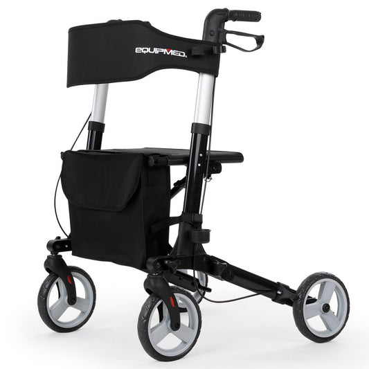 EQUIPMED Rollator Walking Frame Walker Foldable Seat Aluminium Mobility Aid