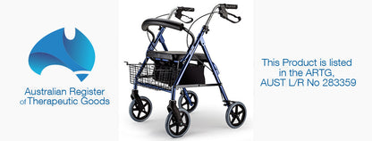 EQUIPMED Rollator Walker Walking Frame Wheels Mobility Elderly Seat 4 Seniors