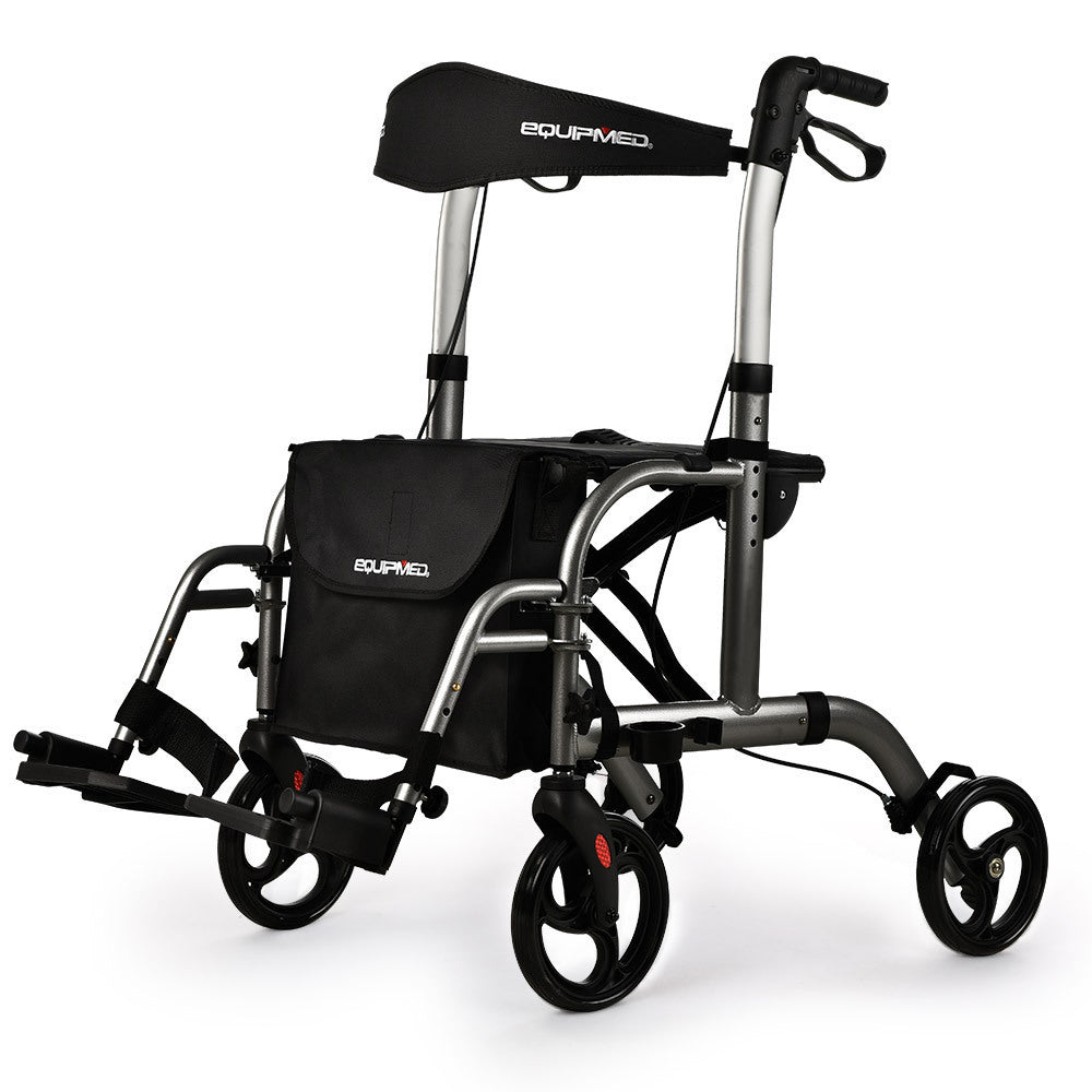 EQUIPMED Rollator Transit Wheelchair Walking Frame Walker Aid Seniors Elderly