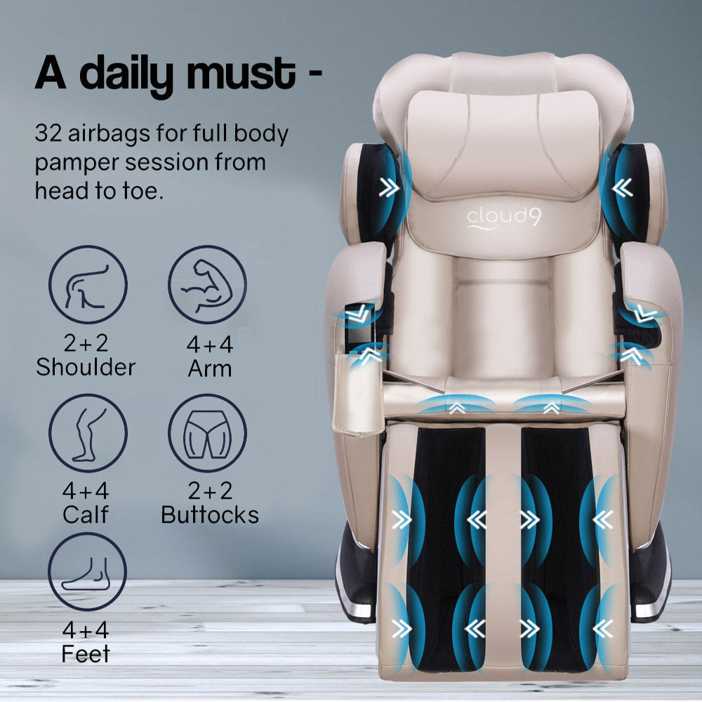 FORTIA Electric Massage Chair Full Body Reclining Zero Gravity Shiatsu Recliner Back Kneading