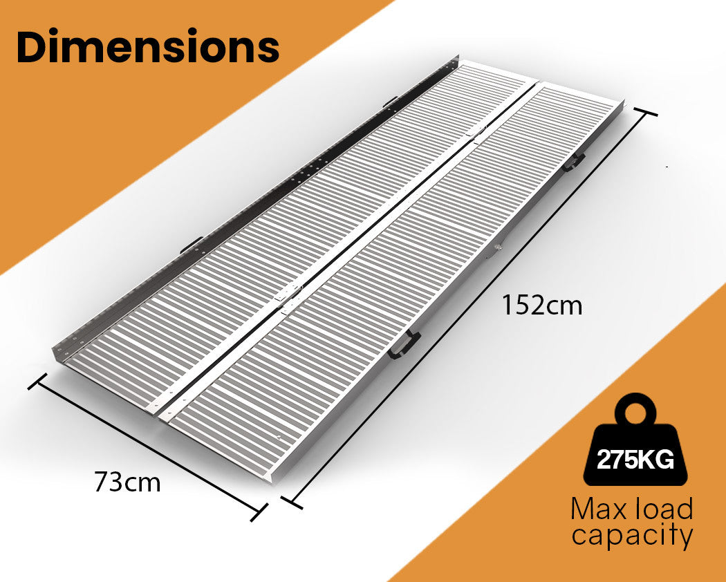 EQUIPMED 152cm Folding Wheelchair Ramp Foldable Access Portable Scooter Fold