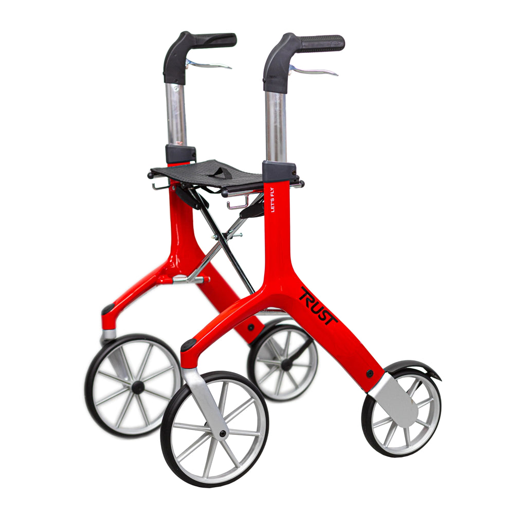 Let's Fly Mobility Rollator Wheelie Walker - White